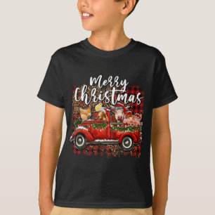 God jul Heifer Animals Farm Santa Red Truc T Shirt