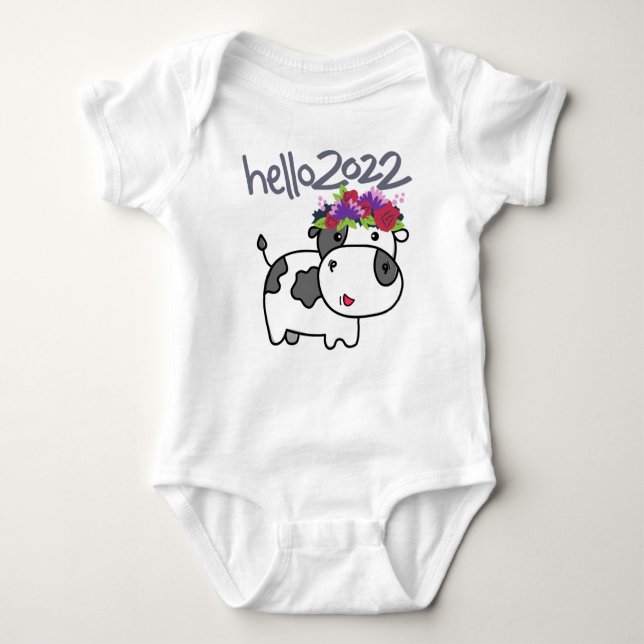 god jul Hej 2022 Adjö 2021 Funny Cow  T Shirt (Framsida)
