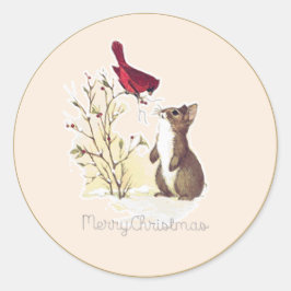 God jul Hej Bunny Runt Klistermärke