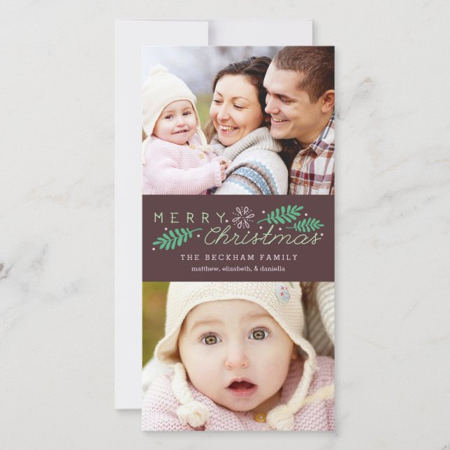 God jul Helgdag 2-fotokort Julkort (Framsida)