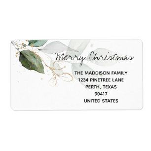 God jul Helgdag-adressetikett Eucalyptus Fraktsedel