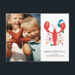 God Jul | Helgdag Beach Lobster Crab Helg Vykort<br><div class="desc">God Jul | Helgdag Beach Lobster Crab</div>