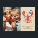 God Jul | Helgdag Beach Lobster Crab Helg Vykort<br><div class="desc">God Jul | Helgdag Beach Lobster Crab</div>