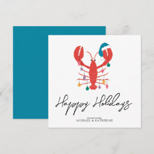 God Jul Helgdag Beach Lobster Crab Julkort