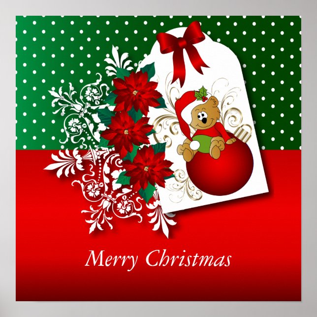 God jul Helgdag Bear Poster (Framsidan)