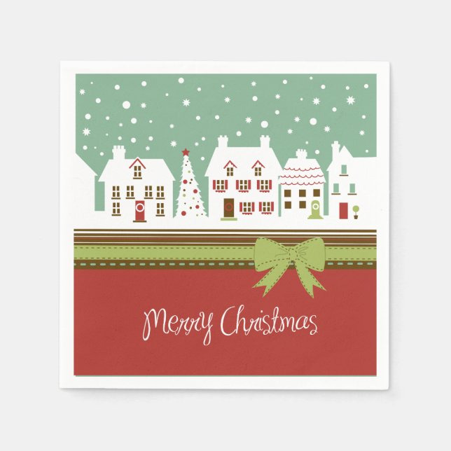 God jul Helgdag Cocktail Papper Napkins Pappersservett (Framsidan)