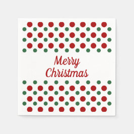 God jul Helgdag Cute White Red Polka dots Pappersservett