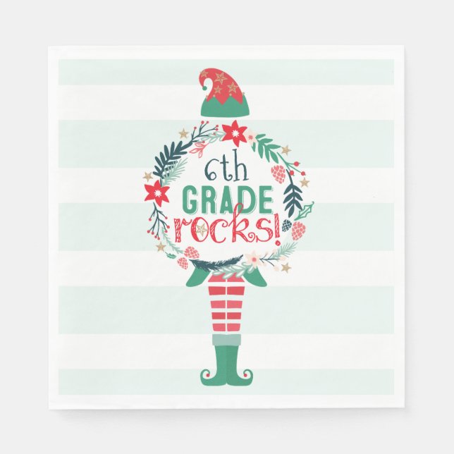 God jul - Helgdag Elf & Blommigt andedräkt Pappersservett (Framsidan)