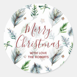 god jul helgdag-etikett gräs julafton runt klistermärke