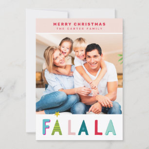 GOD JUL helgdag falala typografi rosa Julkort