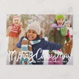 GOD JUL | helgdag för vita penselskript Vykort