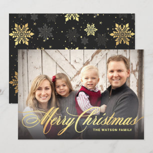 God jul Helgdag Fotokort Faux Guld Inbjudningar