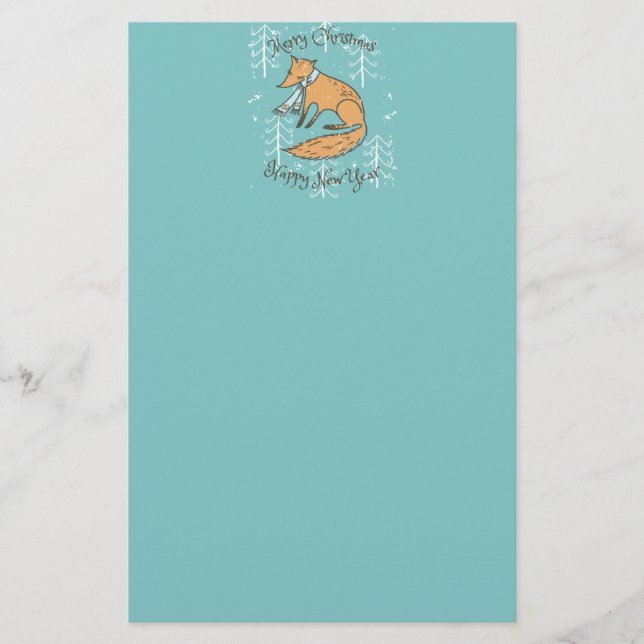 God jul Helgdag Fox Mysigt Brevpapper (Framsida)
