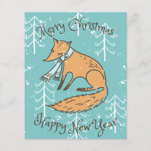God jul Helgdag Fox Mysigt Flygblad