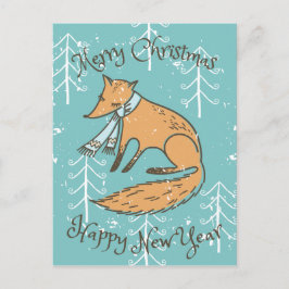God jul Helgdag Fox Mysigt Helg Vykort