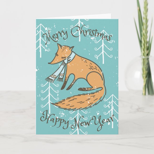God jul Helgdag Fox Mysigt Helgkort (Framsida)