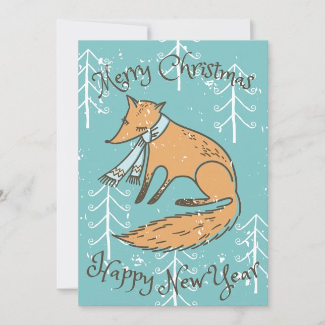 God jul Helgdag Fox Mysigt Julkort (Framsida)