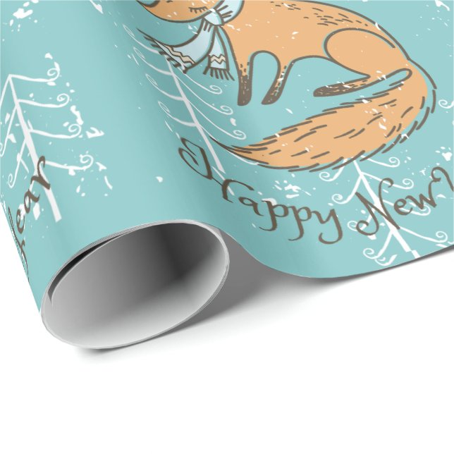 God jul Helgdag Fox Mysigt Presentpapper (Rullad Hörn)