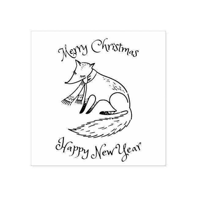 God jul Helgdag Fox Mysigt Stämpel (Tryck)