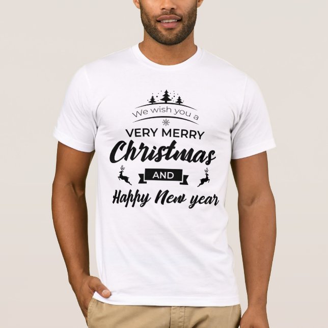 God jul Helgdag ger Lycklig-familjen Julafton T Shirt (Framsida)