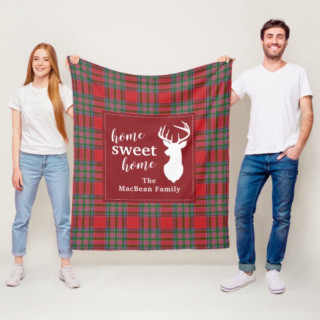 God jul, Helgdag Home Sweet MacBean Tartan Fleecefilt (På plats)