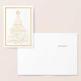 God jul Helgdag Julafton Träd er Ord er Folierat Kort