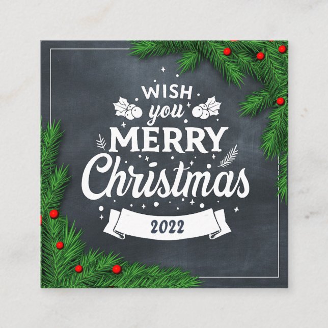 God jul Helgdag-kort Fyrkantigt Visitkort (Framsida)