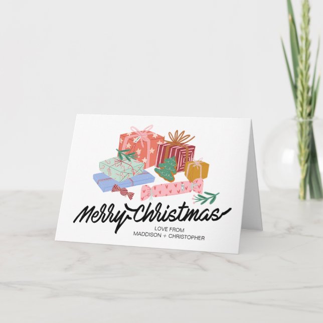 God jul Helgdag Önskemål för familjevänner Kort (Framsida)