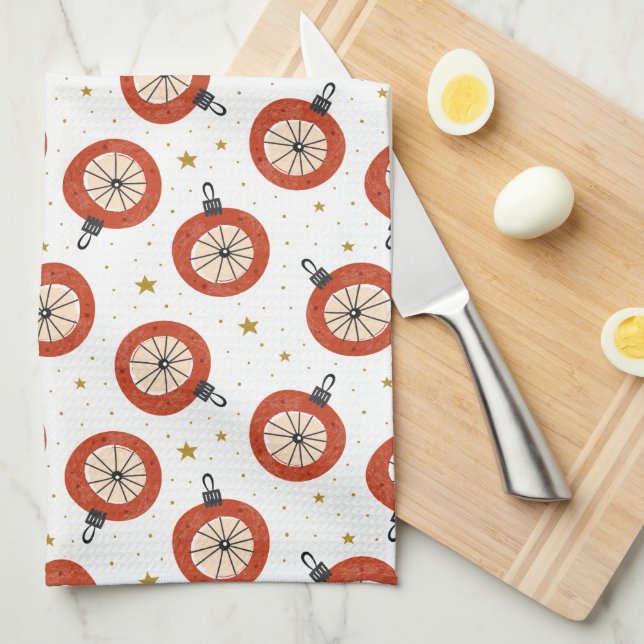 god jul Helgdag Ornaments Kitchen Towel Kökshandduk (Vikt i Fjärdedel)