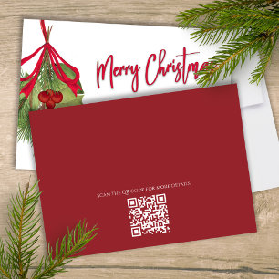 God jul Helgdag Red Calligraphy QR Code Inbjudningar