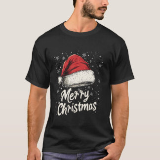 God jul Helgdag Red Santa Hat Julafton-familjen T Shirt