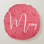 God jul Helgdag Rund Kudde<br><div class="desc">Den här runda röda kudden är perfekt att dekorera ditt hem för helgdagarna. MATCHING-objekt i vår butik.</div>