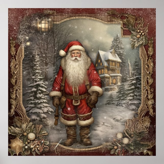 God jul, Helgdag Santa Santa Poster (Framsidan)