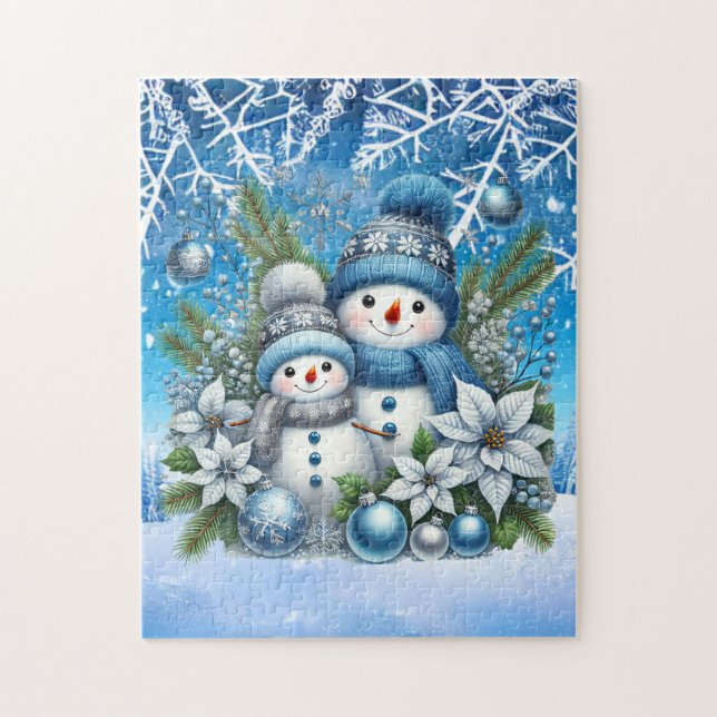 God jul Helgdag snögubbe Pussel (Vertikal)