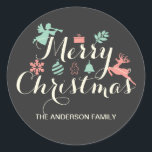 God jul Helgdag Sticker Runt Klistermärke<br><div class="desc">Matchande produkter i Little Bayleigh Store!</div>