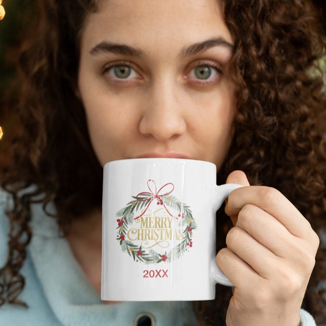 God jul Helgdag Wandefrö Kaffe Mugg (Modern Elegant Merry Christmas Mug)