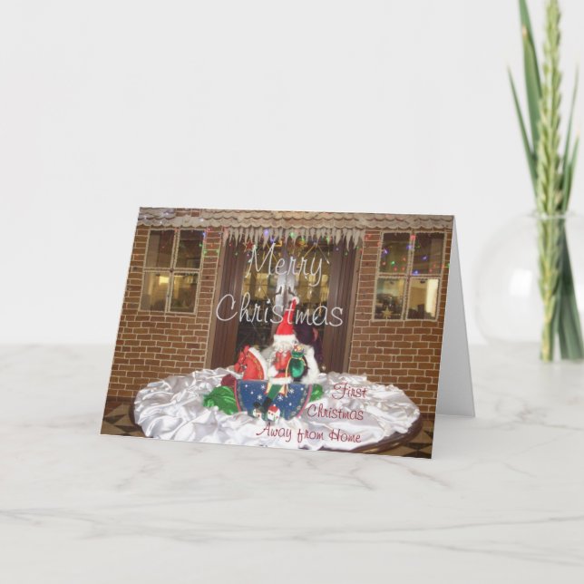 God jul helgdagar bort från hemmet Inspired A Helgkort (Framsida)
