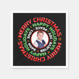 God jul Helgdagar Family Photo Personalize Pappersservett