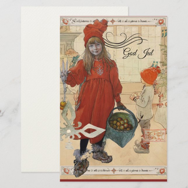 God Jul Helgkort  Brevpapper (Fram/baksida)