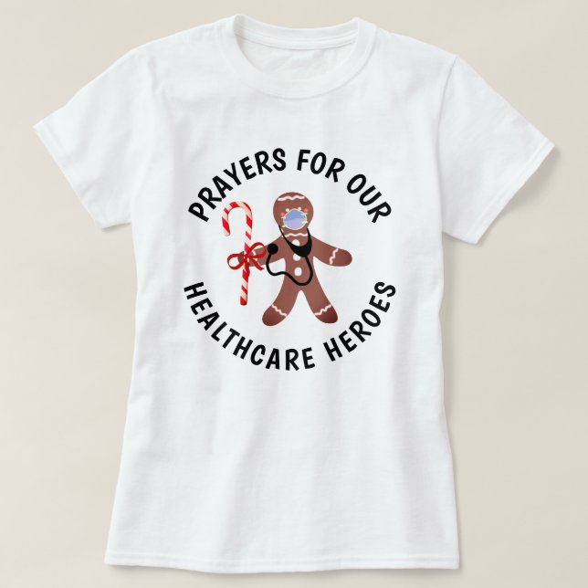 God Jul Heroes Ansikte Mask Gingerbröd T Shirt (Design framsida)