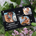 God Jul Herr & Fru 3 Fotokollage Modern<br><div class="desc">God Jul Herr & Fru 3 Foto Collage Trendiga Moderna Julkort har en fotokollage av tre av dina favoritfoton med texten "God Jul från de nya herr och fru" i elegant vit handskrift. Anpassa genom att redigera texten i de medföljande textrutorna. Perfekt för julen för att skicka till vänner och...</div>