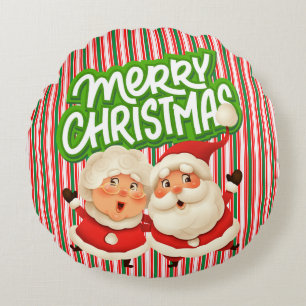 God Jul Herr Fru Tomte Presentpapper Rund Kudde