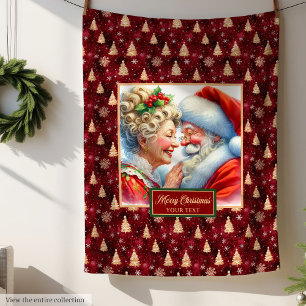 God jul, herr och fru Claus Keepsaké Fleecefilt