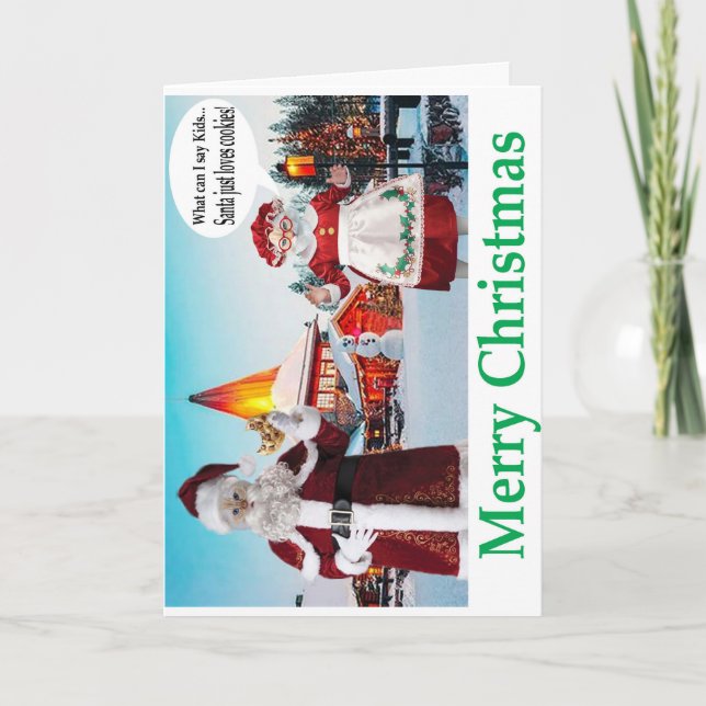 God jul. Herr och fru KATT klor. Kort (Framsida)