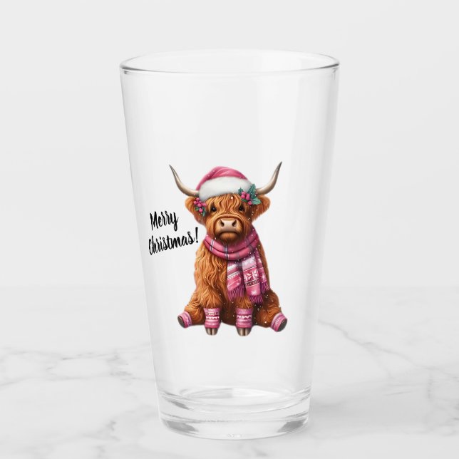 God jul Highland Cow Glaskopp (Framsida)