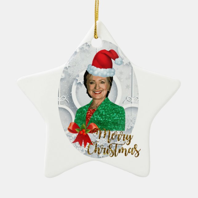 god jul Hillary clinton Julgransprydnad Keramik (Framsidan)