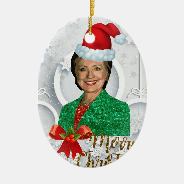 god jul Hillary clinton Julgransprydnad Keramik (Framsidan)