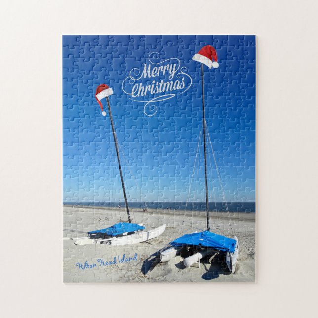 God jul Hilton Head Island Beach and Boats Pussel (Vertikal)