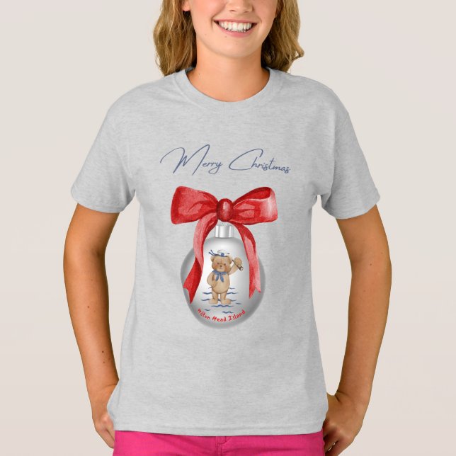 God jul Hilton Head Island Bear Ornament T Shirt (Framsida)