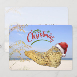 God jul Hilton Head Island Karta & Beach Julkort
